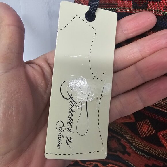 NWT Forever 21 Orange Aztec Tapestry Mini Skirt Southwestern Boho M - Picture 10 of 11